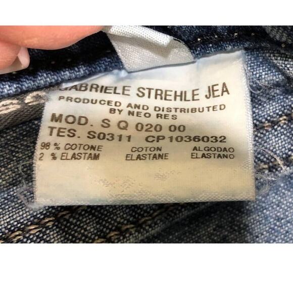 Gabriele Strehle Light Wash High Rise Blue Denim Straight Leg Jeans - Picture 7 of 8